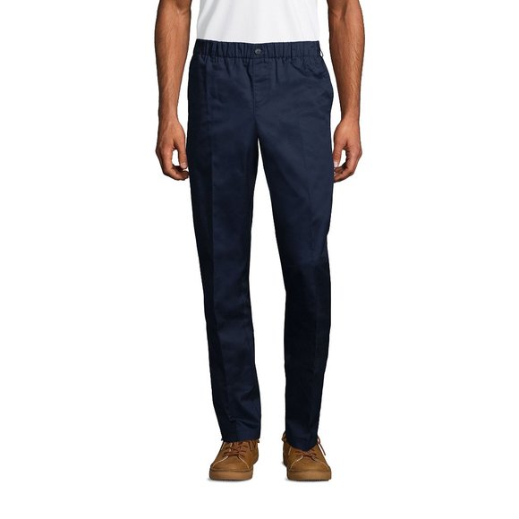 Lands' End Men's Elastic Waist Pull-On Chino Pants, Navy, NWT - Picture 1 of 4